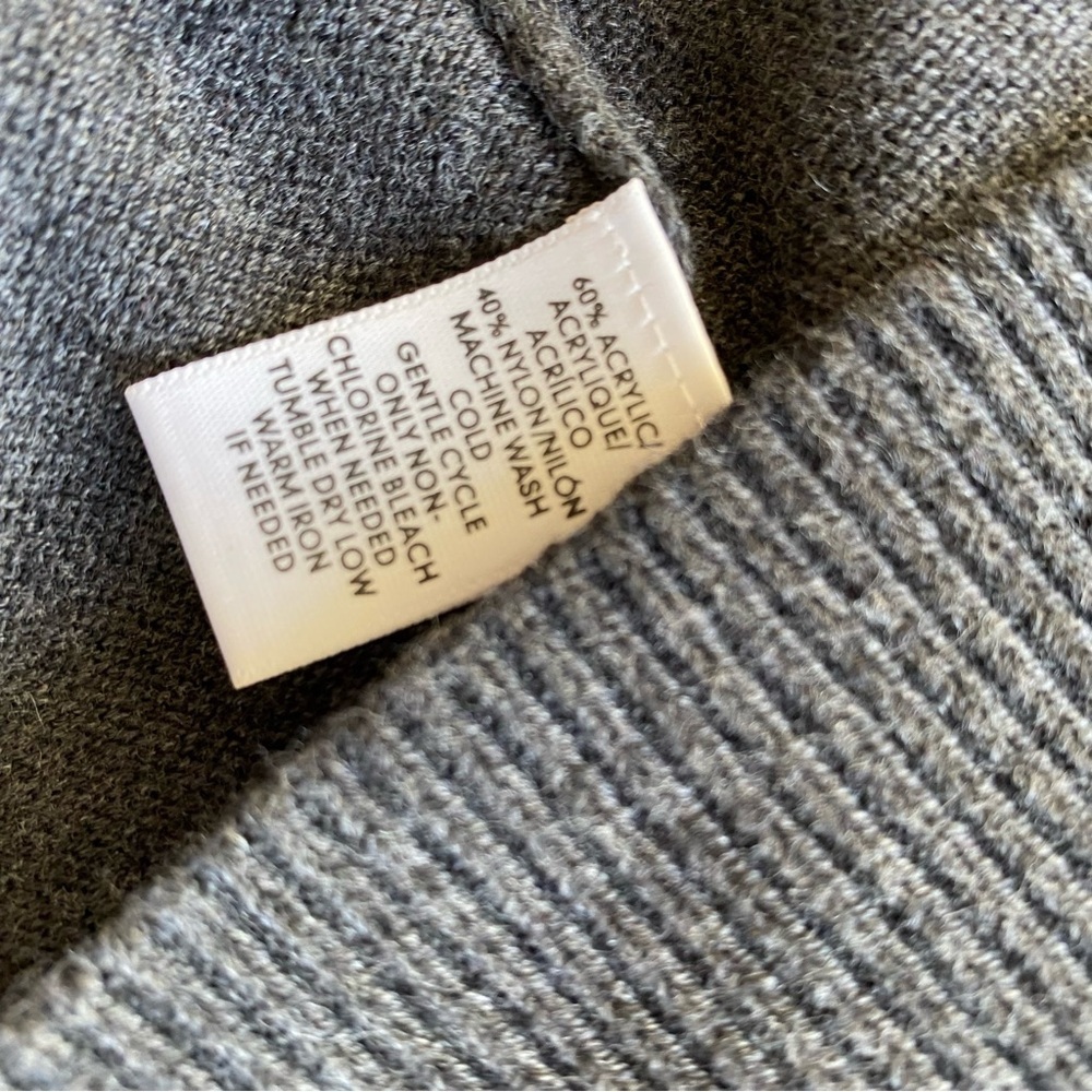 LOFT Gray V-Neck Sweater Dress M - Picture 8 of 8